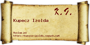 Kupecz Izolda névjegykártya